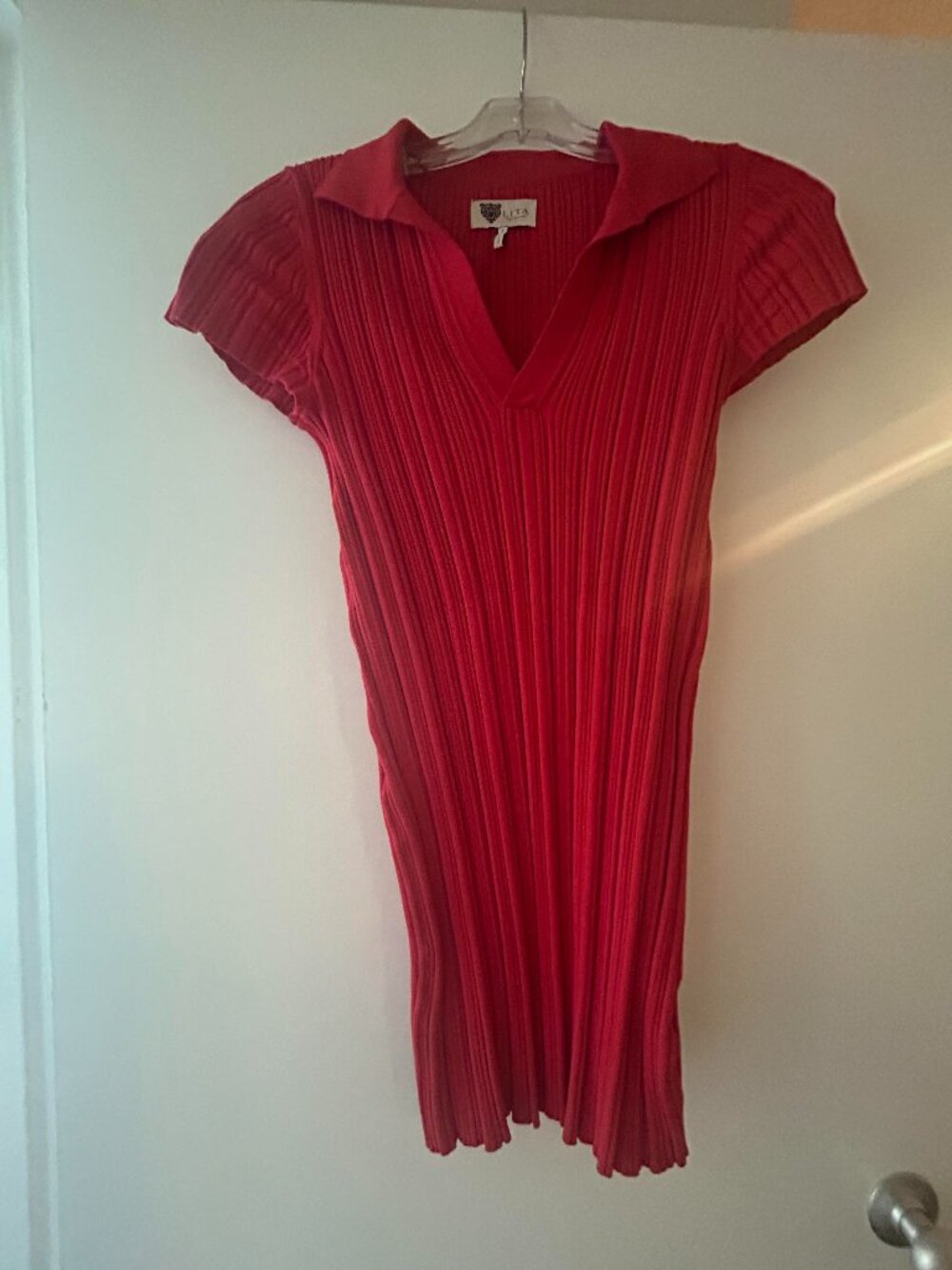 Lita By Ciara Casual Dress Collared Neckline Short Sleeve: Red Dress